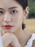 925 Silver Lace Fringe Cuff Earring Mono Ear Stud Bridal Wedding Gift