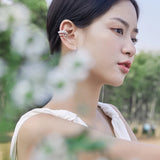 925 Silver Lace Fringe Cuff Earring Mono Ear Stud Bridal Wedding Gift