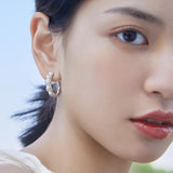 925 Silver Long Chain Ear Clip Tassel Hoop Earrings