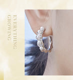 925 Silver Long Chain Ear Clip Tassel Hoop Earrings