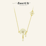 925 Sterling Silver Plated Daisy Necklace for Women - Girls Birthday Gift