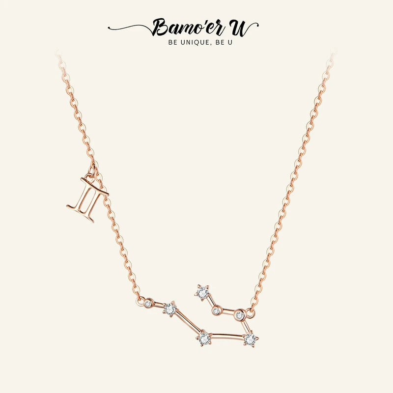 925 Silver Gemini Necklace for Girls Birthday Gift