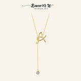 925 Silver Plated Letter A Necklace for Girls Birthday Gift