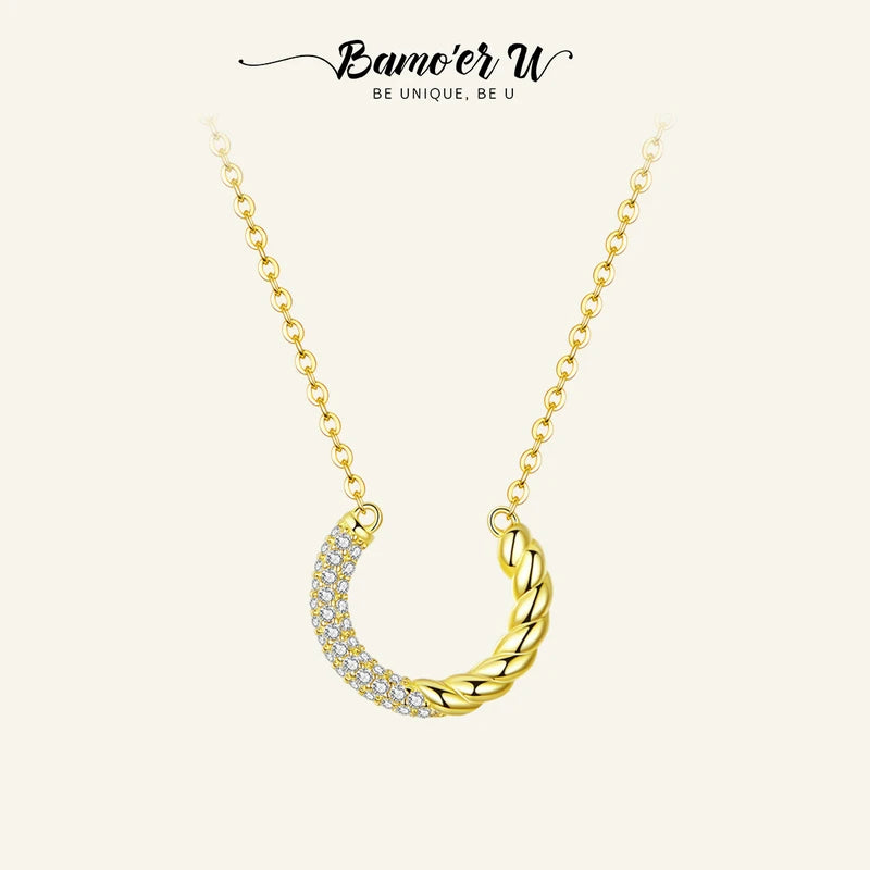 Sterling Silver Plated Braided Geometry Necklace for Girls Birthday Gift