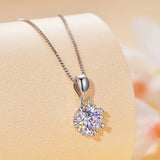 Heart-shaped Moissanite Necklace 1.0CT VVS1 EX Pendant 925 Sterling Silver