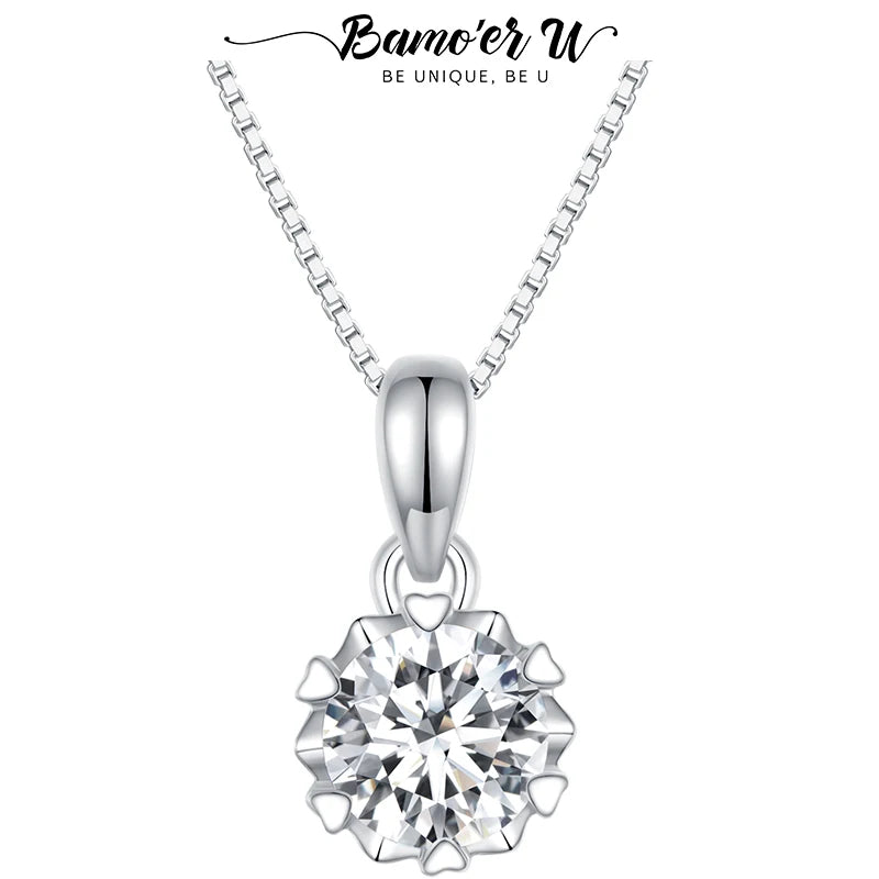 Heart-shaped Moissanite Necklace 1.0CT VVS1 EX Pendant 925 Sterling Silver