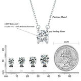 Dazzling 1.0CT Moissanite Pendant Necklace 925 Sterling Silver