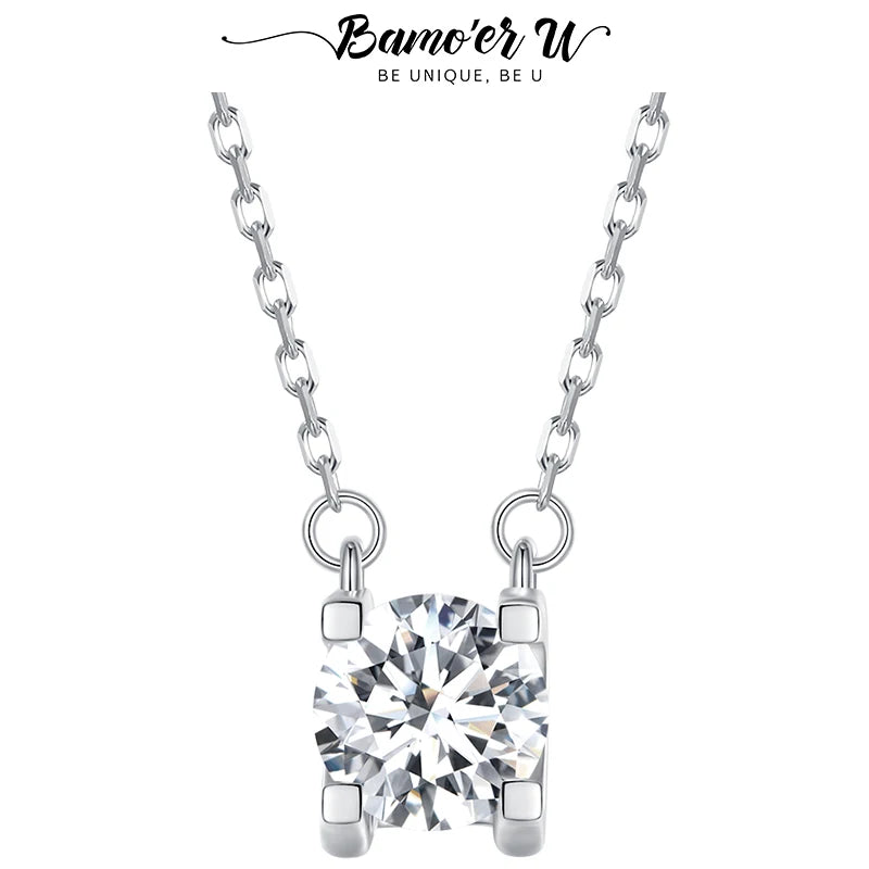 Dazzling 1.0CT Moissanite Pendant Necklace 925 Sterling Silver