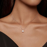 Dazzling 1.0CT Moissanite Pendant Necklace 925 Sterling Silver