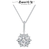 1.0CT VVS1 Moissanite Moon Hexagram Necklace S925 Silver