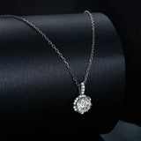1CT Moissanite Necklace Round Beads Circled Pendant 925 Sterling Silver