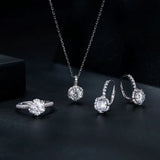 1CT Moissanite Necklace Round Beads Circled Pendant 925 Sterling Silver