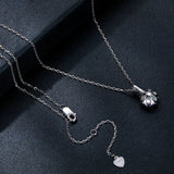 1CT Moissanite Necklace Round Beads Circled Pendant 925 Sterling Silver