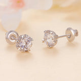 Flower Moissanite Earrings Platinum Heart Studs Lab Diamond Women Gift