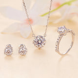 Flower Moissanite Earrings Platinum Heart Studs Lab Diamond Women Gift