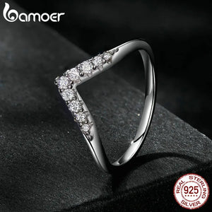 V-shape Moissanite Ring Lab Diamond 925 Sterling Silver Women Engagement Wedding