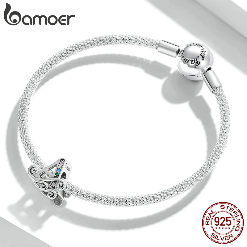 925 Silver Letter-A Charm Pendant for Bracelet or Bangle