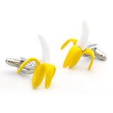 Banana Cuff Links For Men Fruit Brass Material Yellow Cufflinks