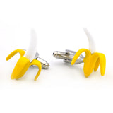 Banana Cuff Links For Men Fruit Brass Material Yellow Cufflinks