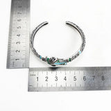 925 Sterling Silver Snake Bangle Bracelet, Bohemia Relief Structure Gift