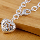 Crystal Charm Sterling Silver Bangle Bracelet