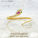 Golden Snake Sterling Silver Bracelet for Women