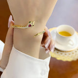 Golden Snake Sterling Silver Bracelet for Women