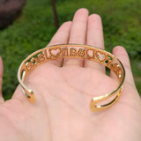 Women's Stainless Steel Cuff Bracelet with Zircon - Letter Gift