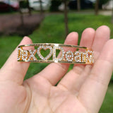 Women's Stainless Steel Cuff Bracelet with Zircon - Letter Gift