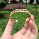 Stainless Steel Bangle Cuff Bracelet Zircon Women's Gift