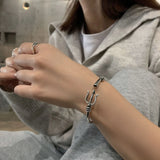 925 Silver Harpoon Bangle Retro Punk Jewelry