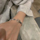 925 Silver Harpoon Bangle Retro Punk Jewelry