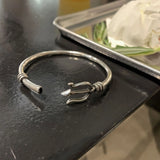 925 Silver Harpoon Bangle Retro Punk Jewelry