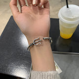 925 Silver Harpoon Bangle Retro Punk Jewelry