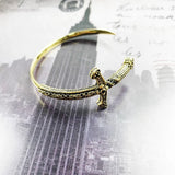 Golden Sword Royal Bangle 925 Sterling Silver Fine Jewelry