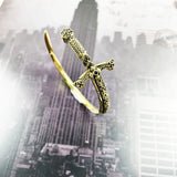 Golden Sword Royal Bangle 925 Sterling Silver Fine Jewelry
