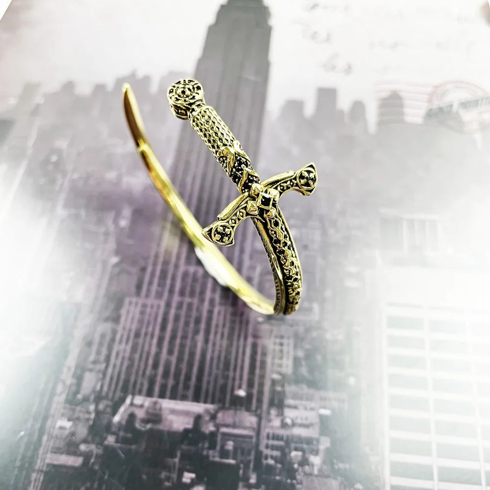Vintage Royal Sword Bangle 925 Silver Fine Jewelry