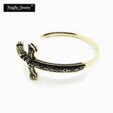 Golden Sword Royal Bangle 925 Sterling Silver Fine Jewelry
