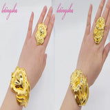 Bangle Jewelry Set Brazil Plated Women Bracelet Necklace Earrings Ring Gift