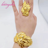 Bangle Jewelry Set Brazil Plated Women Bracelet Necklace Earrings Ring Gift