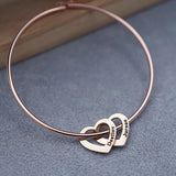 Personalized Heart Bracelets with Engraved Names for Women