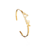 Personalized Letters Stainless Steel Bangle for Women Girls