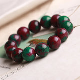 Natural Jade Beaded Bracelet with Ruby Emerald