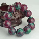 Natural Jade Beaded Bracelet with Ruby Emerald