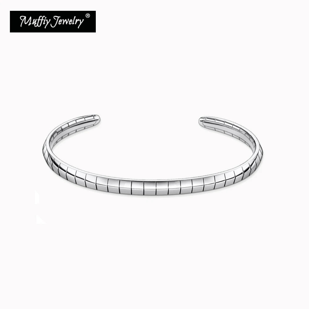Snakeskin 925 Sterling Silver Bangle Bracelet Vintage Gift For Women Girls