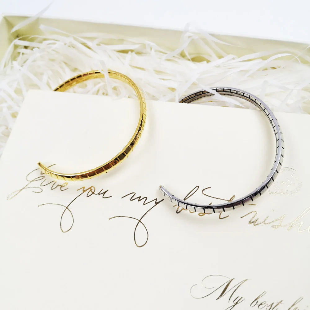 Snakeskin 925 Sterling Silver Bangle Bracelet Vintage Gift For Women Girls