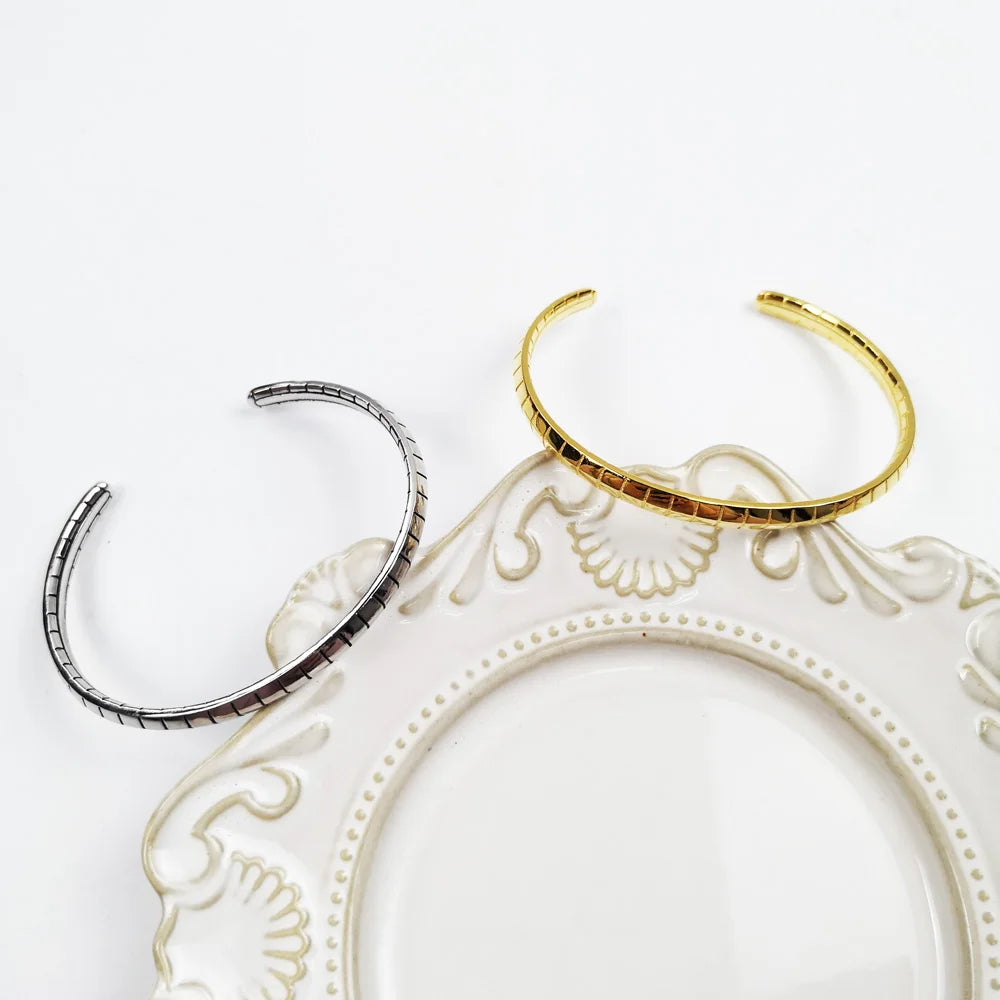 Snakeskin 925 Sterling Silver Bangle Bracelet Vintage Gift For Women Girls