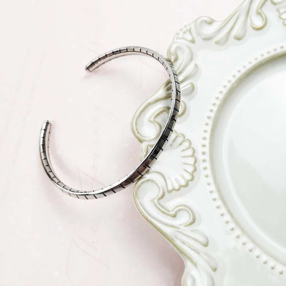 Snakeskin 925 Sterling Silver Bangle Bracelet Vintage Gift For Women Girls