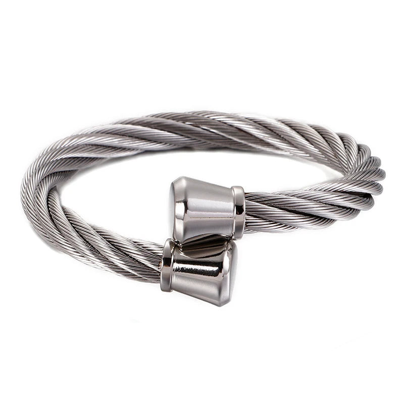 Adjustable Stainless Steel Nail Bracelet Punk Cuff Jewelry