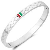 Titanium Steel Bangle Bracelet Snap Opening Style Women Fashionable Jewelry